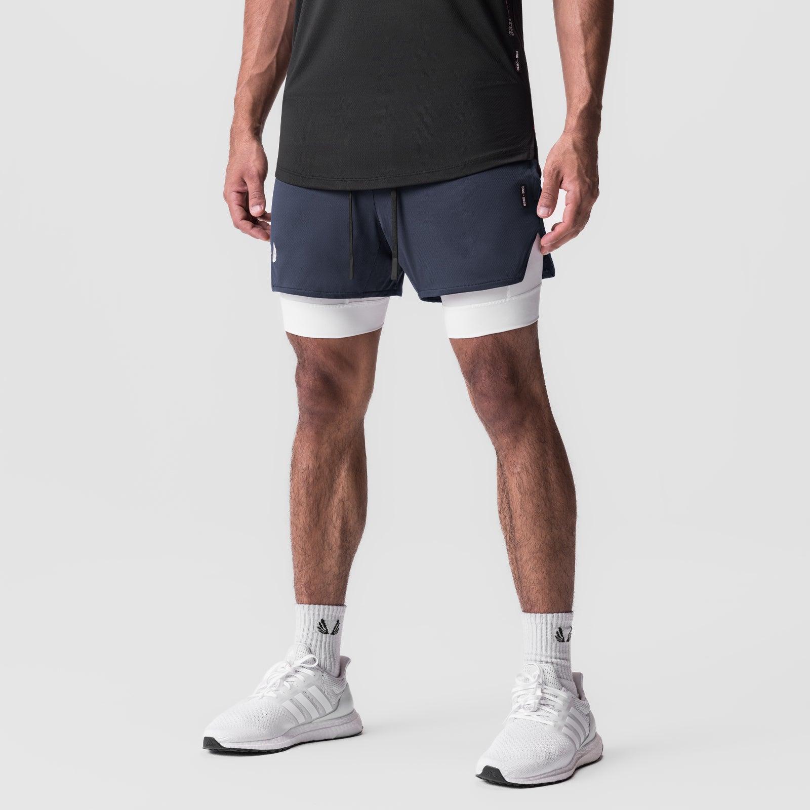 0828. AeroSilver® 5" Liner Short - Navy "Wings"/White Product Image