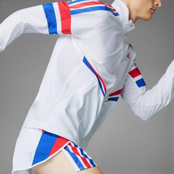 adidas Adizero Retro Running Jacket Blue S Mens Product Image