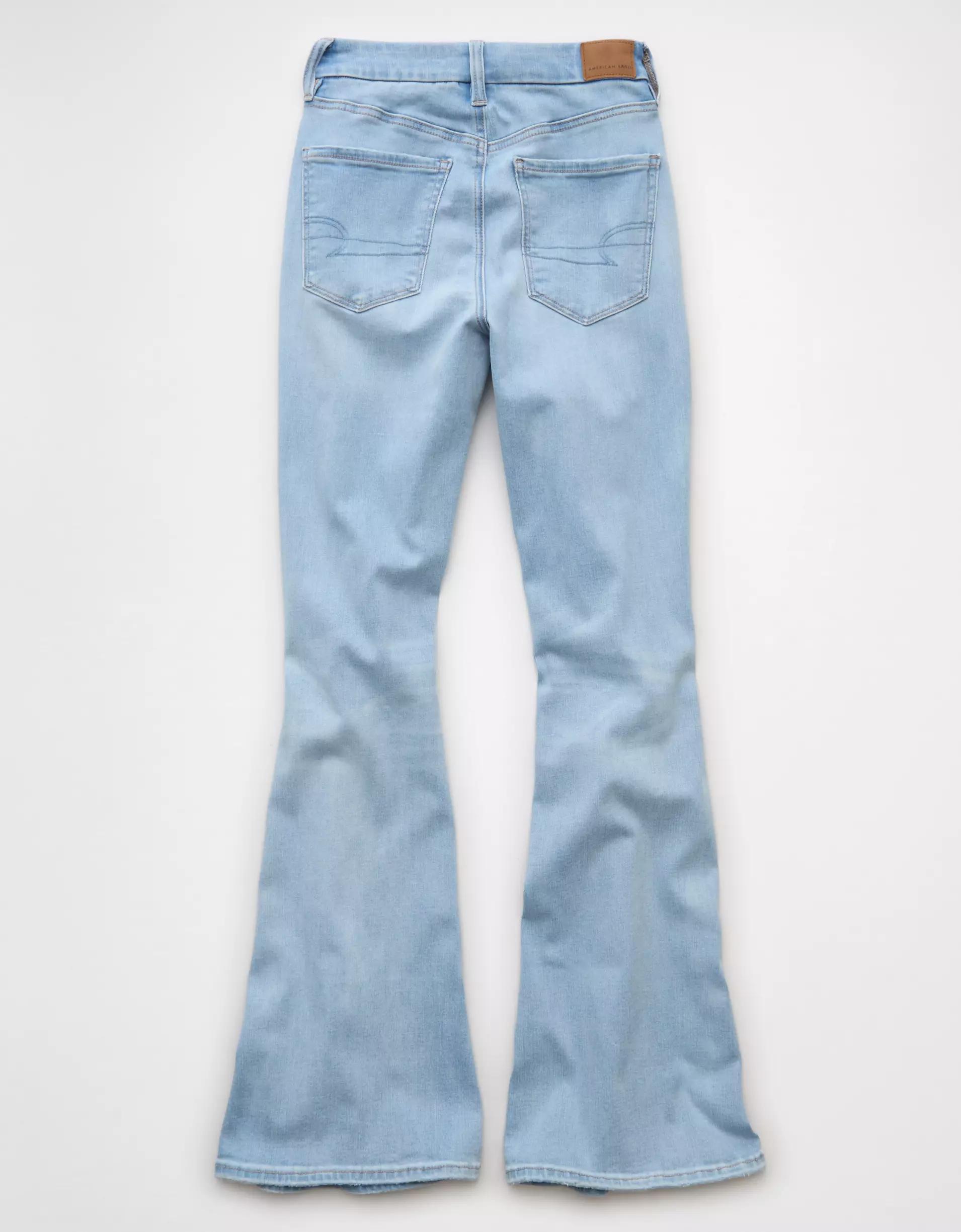 AE Next Level Curvy Ripped Super High-Waisted Flare Jean Product Image