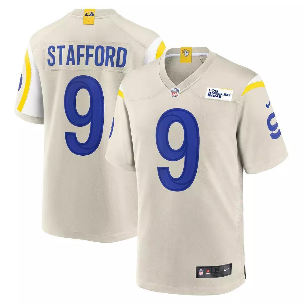 Men's Nike Matthew Stafford Bone Los Angeles Rams Game Jersey, Size: 3XL, Beige Product Image