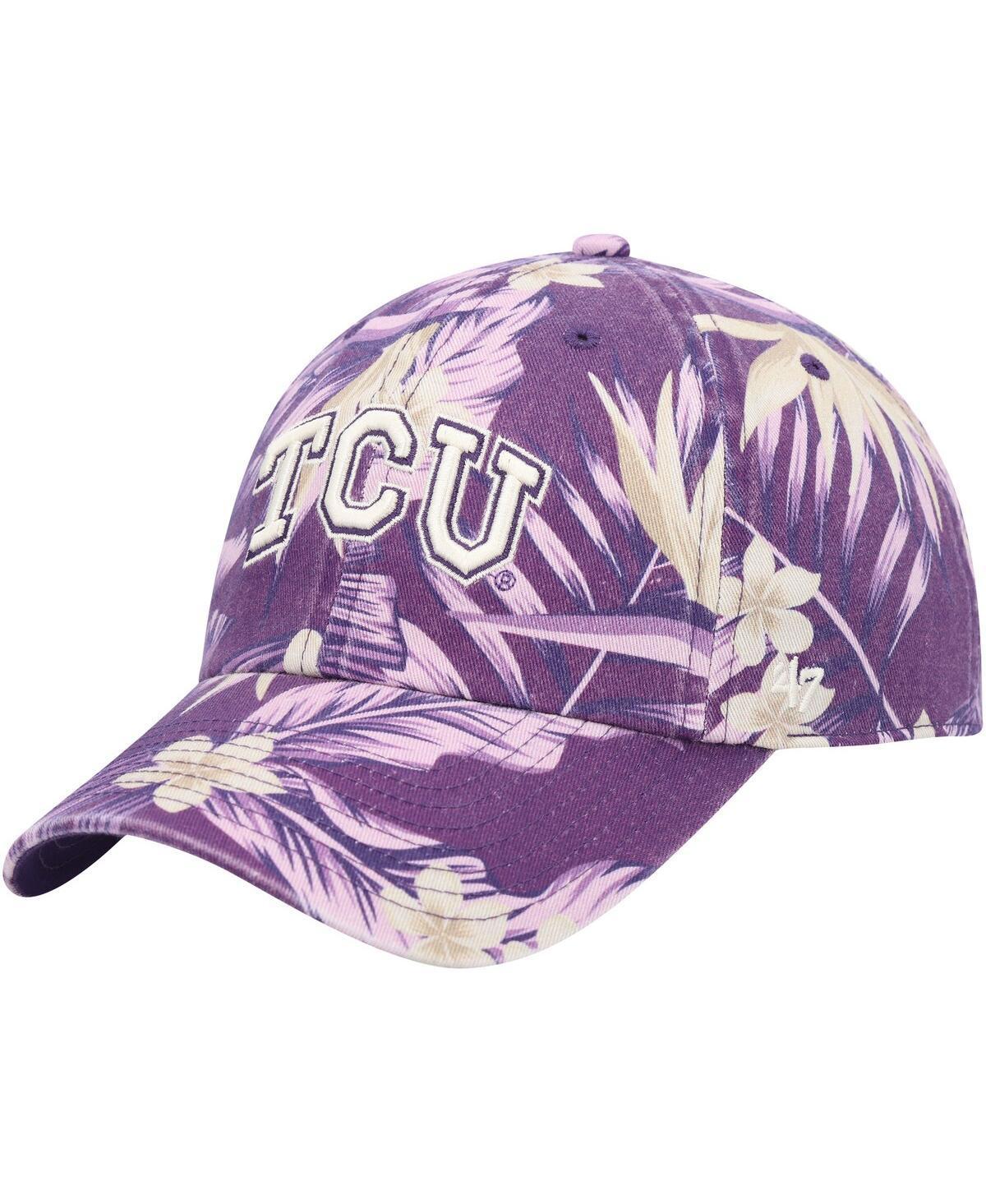 Men's '47 Purple TCU Horned Frogs Tropicalia Clean Up Adjustable Hat Product Image