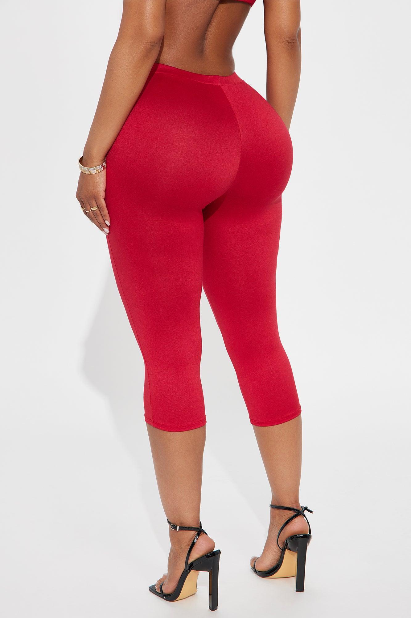 Just A Sip Capri Legging - Red Product Image
