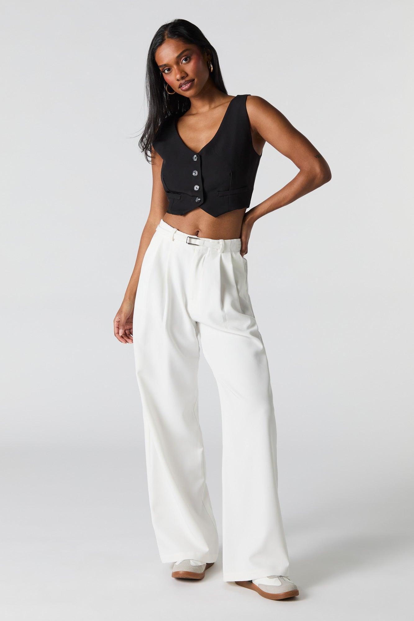 Belted Wide Leg Dress Pant Female Product Image