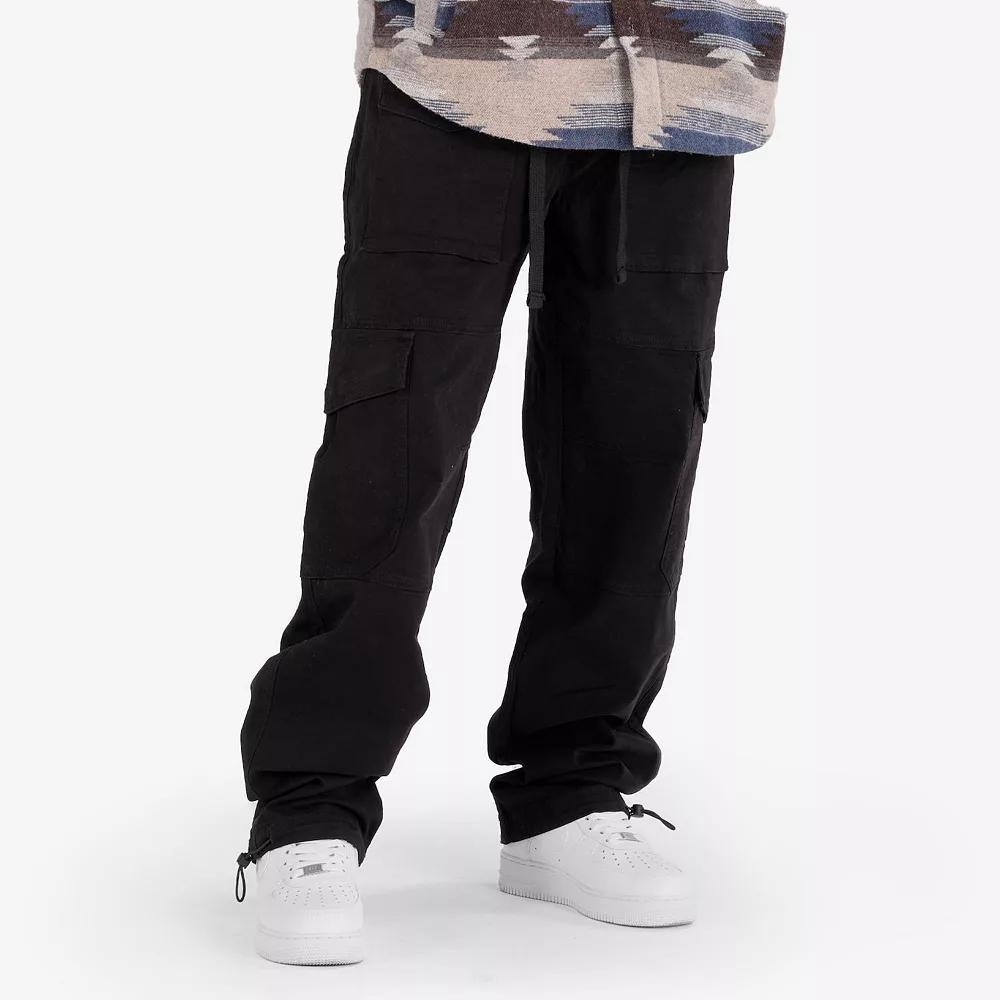 Men's Caliber Denim Co. Trench Cotton Stretch Twill Cargo Joggers, Size: 32 X 32, Black Product Image