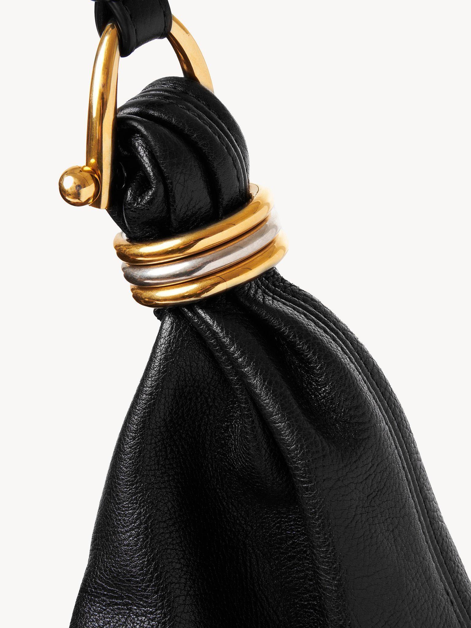 Large Bracelet Hobo bag in grained leather Product Image