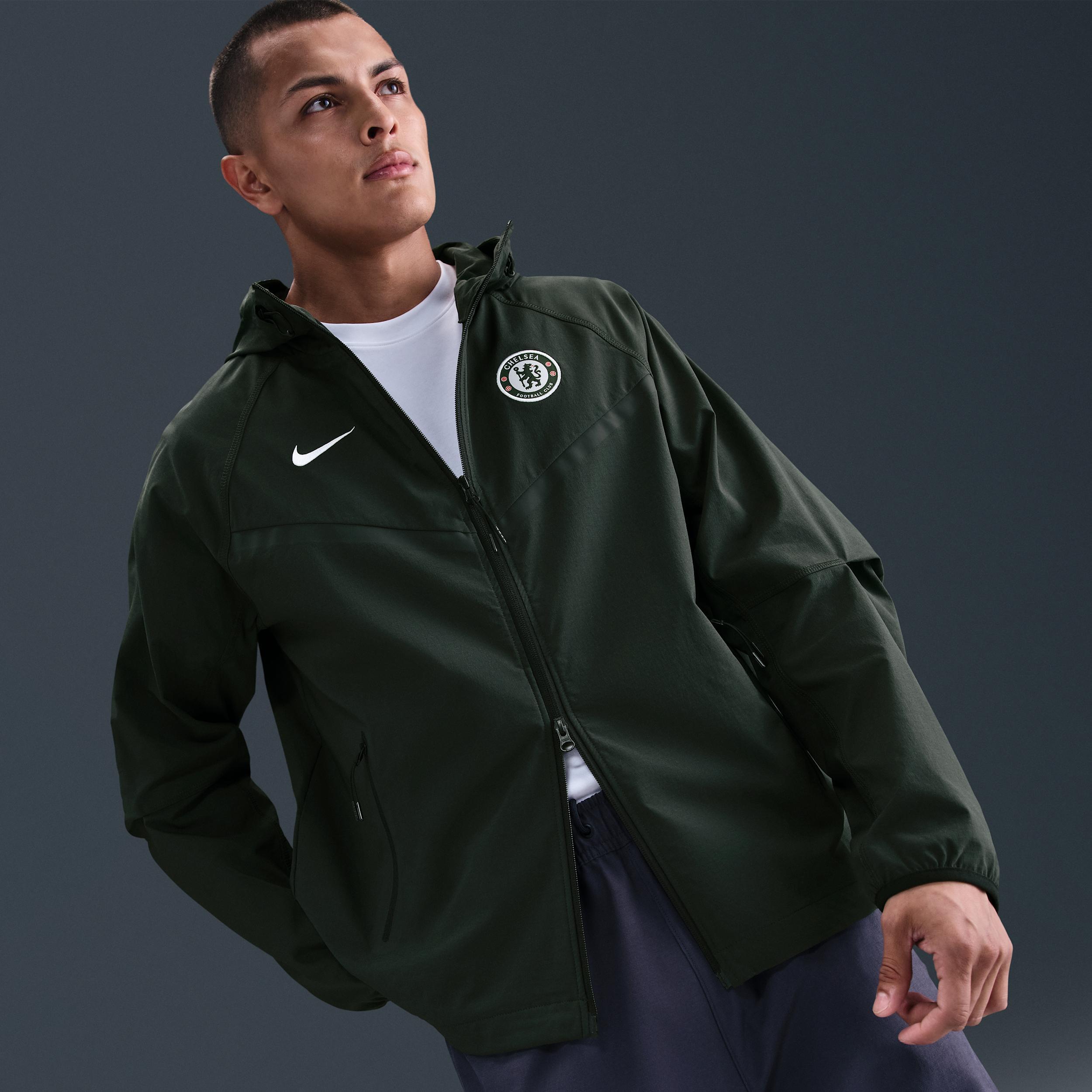 Chelsea FC Tech Windrunner Men's Nike Soccer Woven Full-Zip Jacket Product Image