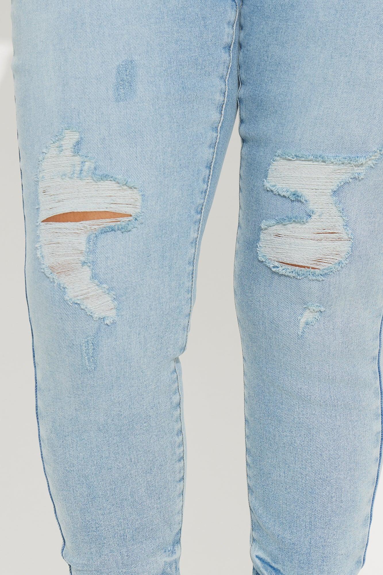 Kalisha Stretch Ripped Skinny Jeans - Light Wash Product Image