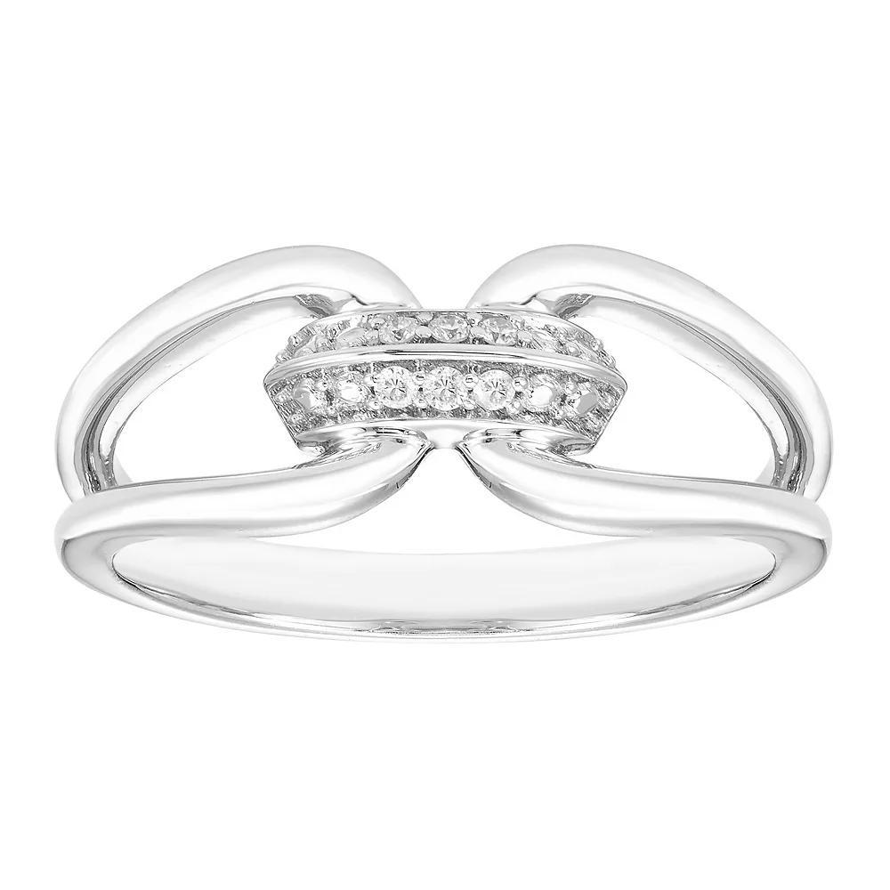 Boston Bay Diamonds Sterling Silver Diamond Accent Split Shank Curved Ring, Women's, Size: 6 Product Image