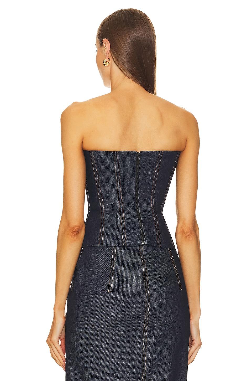 Denim Corset Top Rozie Corsets Product Image