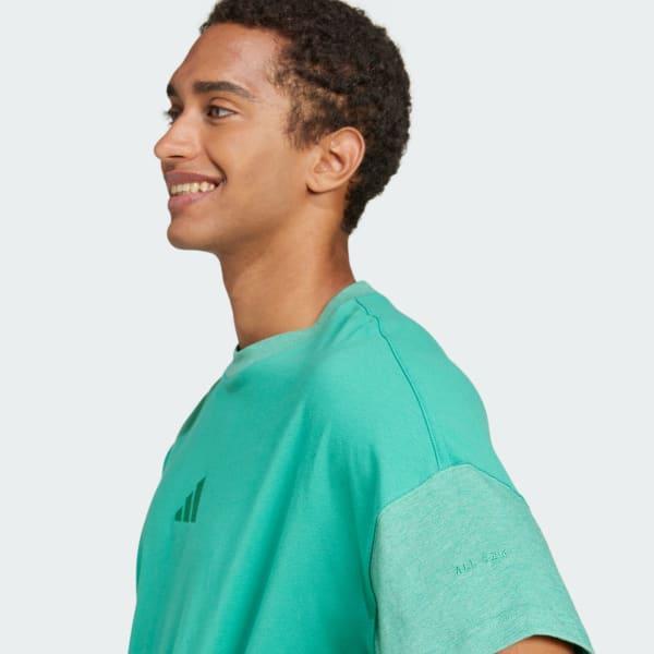 adidas ALL SZN Colorblock Tee Semi Court Green XL Mens Product Image