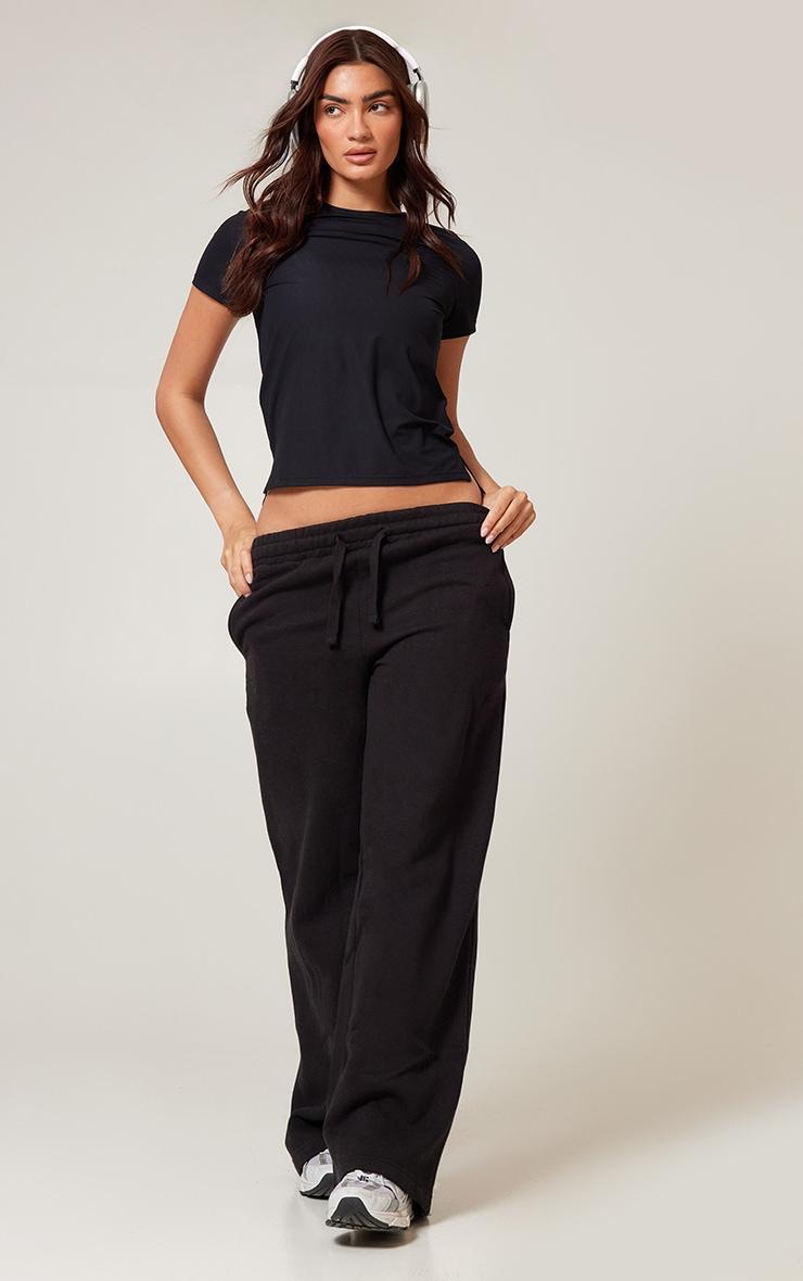 PLT RUN Black Short Sleeve Airtex Top Product Image