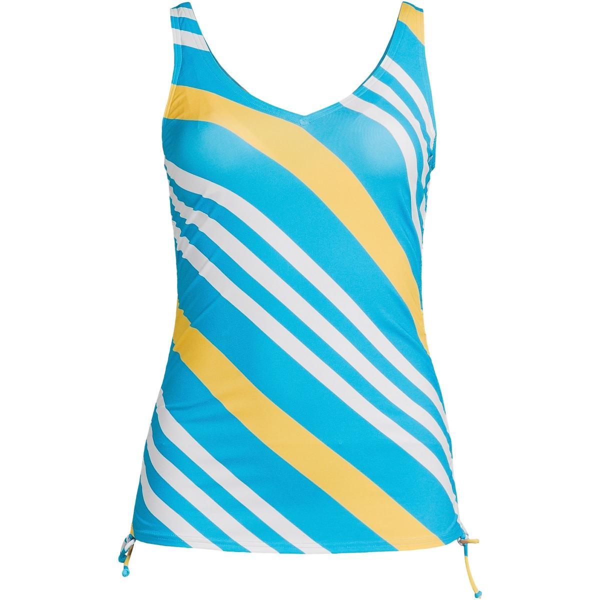 Womens Lands End Ruched UPF 50 Underwire DD-Cup Tankini Swim Top Deep Blue Product Image