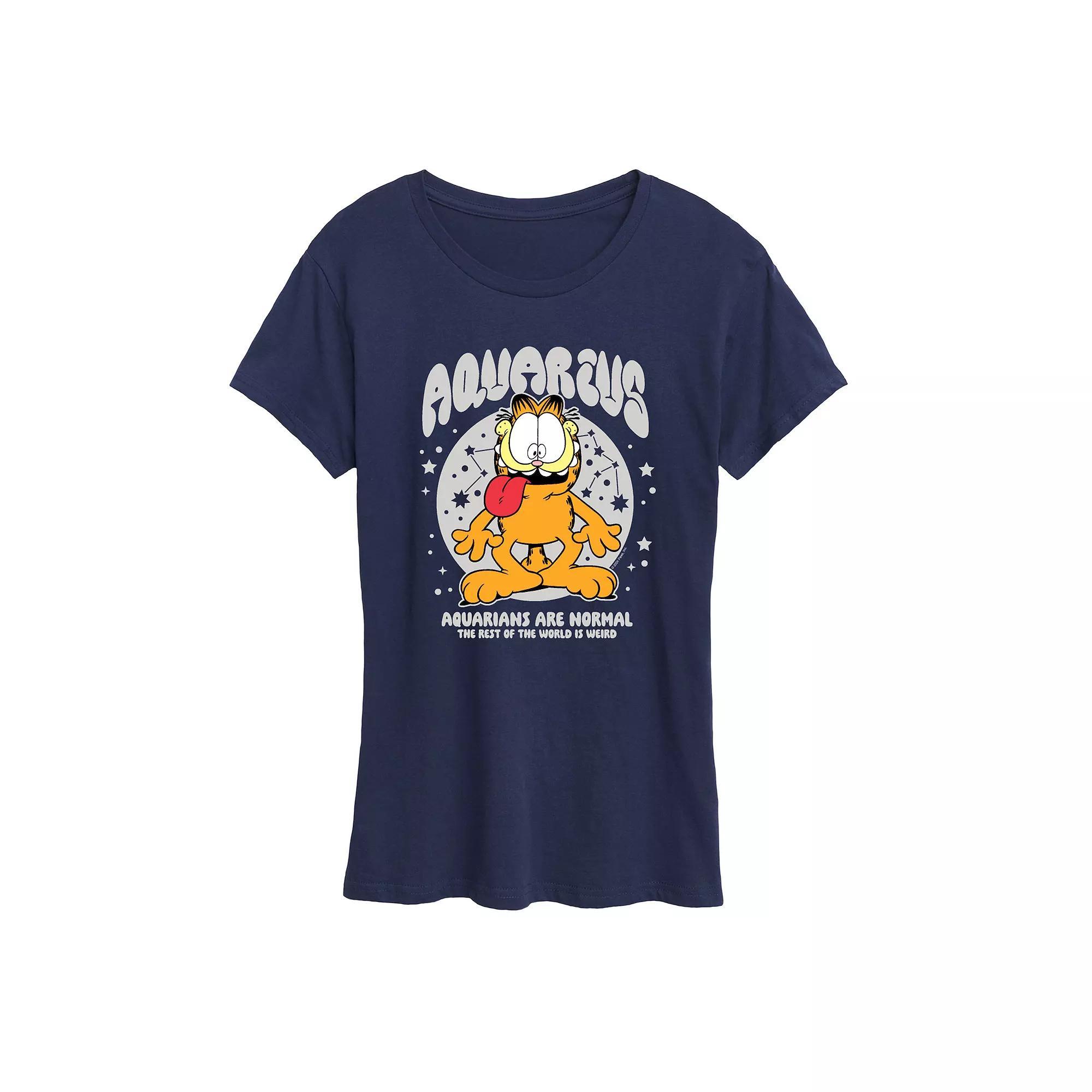 Womens Garfield Aquarius Graphic Tee Blue Product Image