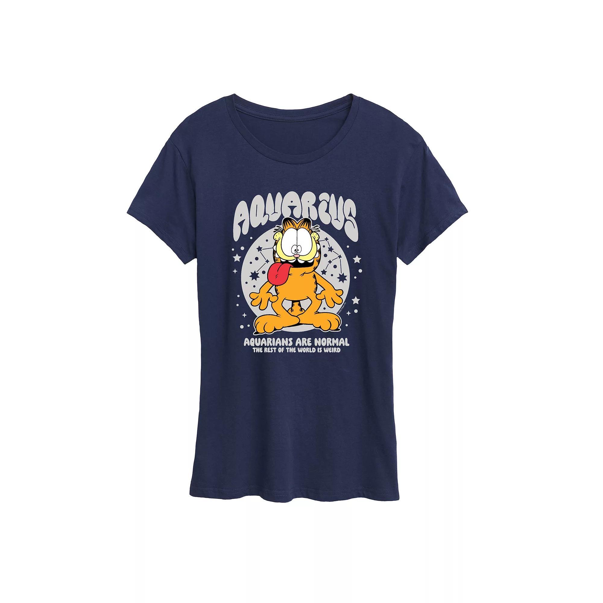 Womens Garfield Aquarius Graphic Tee Blue Product Image