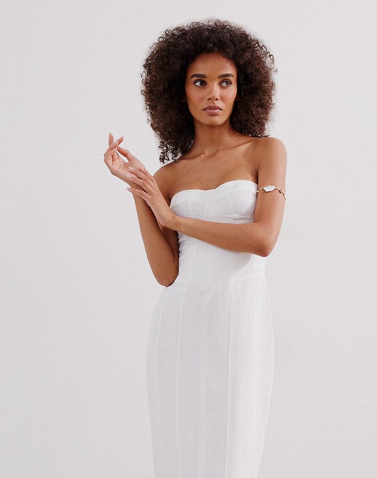 Inara Midi Dress (exchange only) - Off White Product Image
