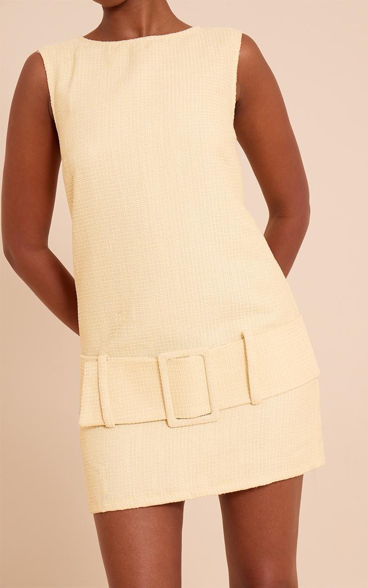Lemon Boucle Oversized Low Belt Shift Dress Product Image