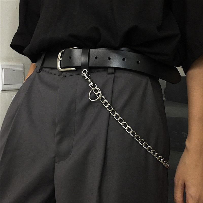 Faux Leather Belt With Chain Product Image