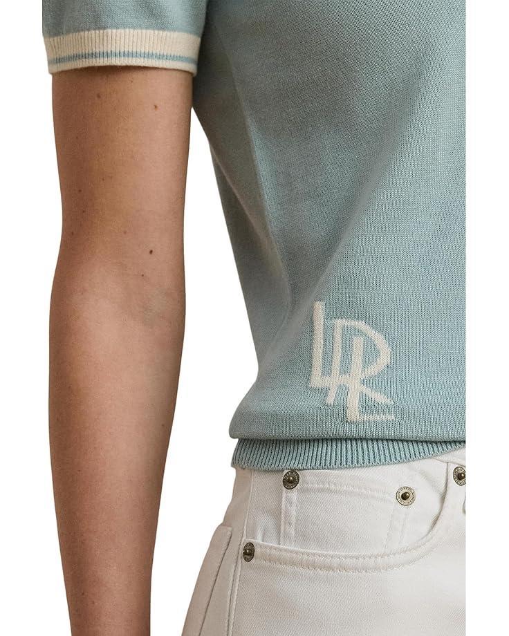 Cable-Knit Cotton Polo Sweater Product Image