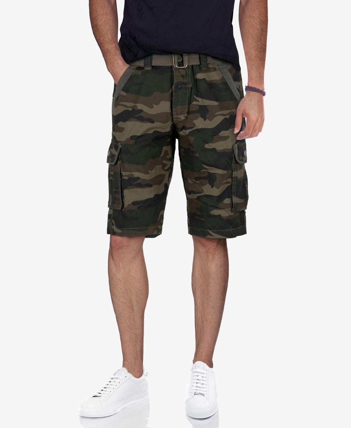 Men's RAW X by Xray Regular-Fit Belted Button Cargo Shorts, Size: 36, Black Product Image