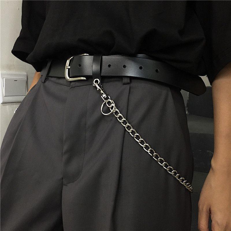 Faux Leather Belt With Chain Product Image