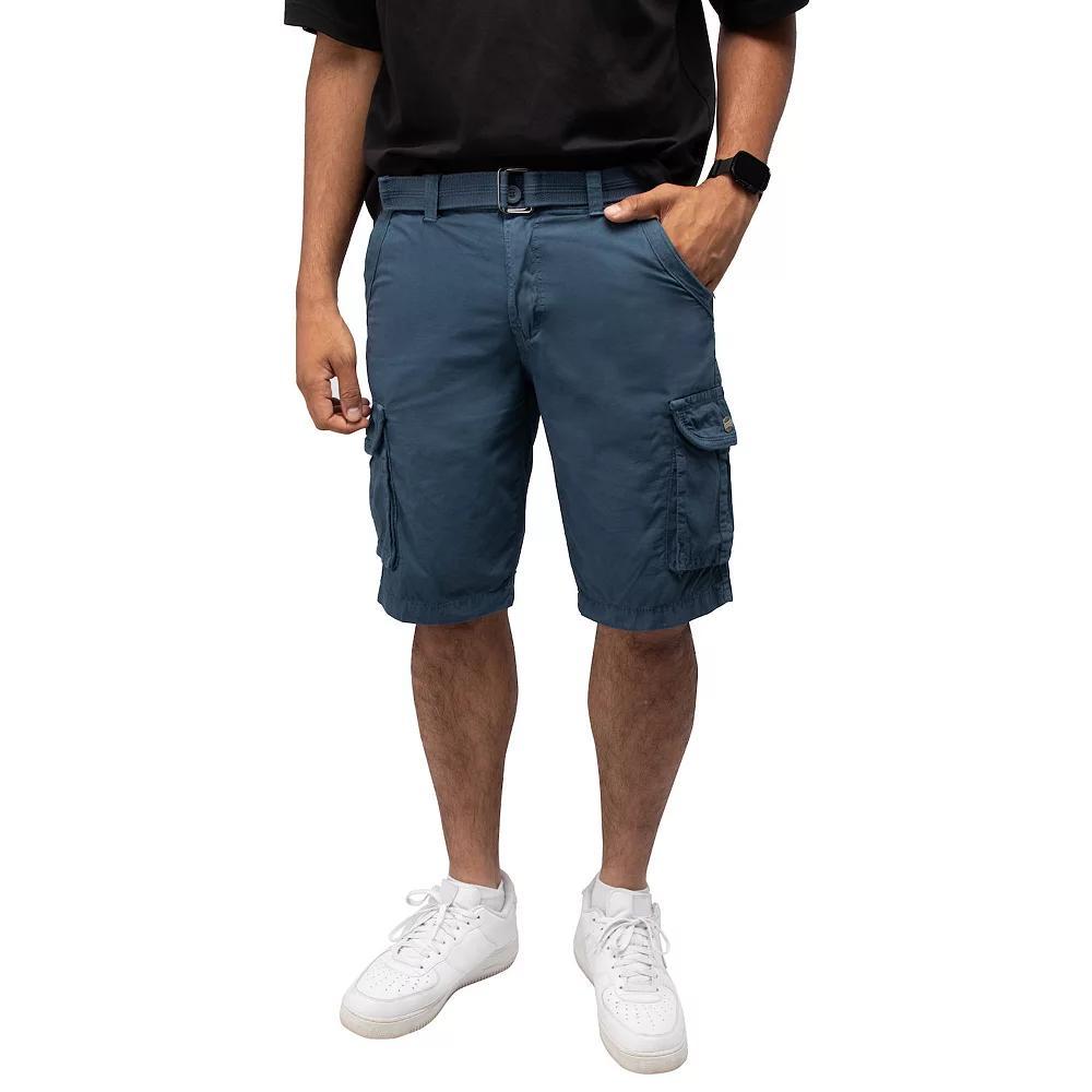 Men's RAW X by Xray Regular-Fit Belted Button Cargo Shorts, Size: 42, Majolica Blue Product Image