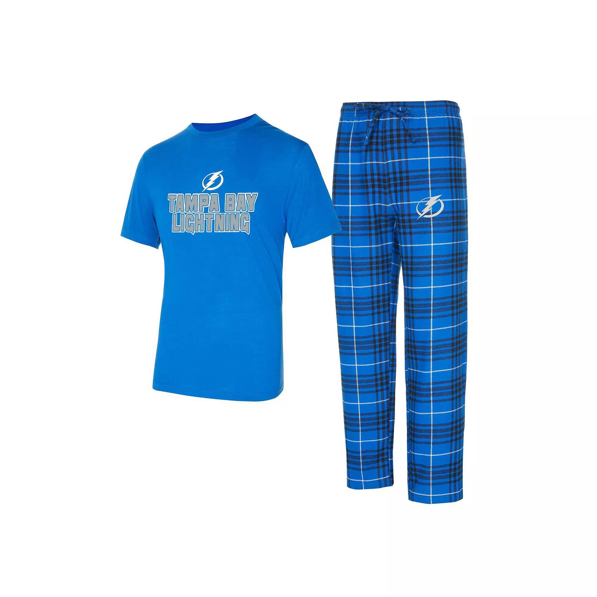Men's Concepts Sport Tampa Bay Lightning Vector T-Shirt & Pants Sleep Set, Size: Large, Lgh Blue Product Image