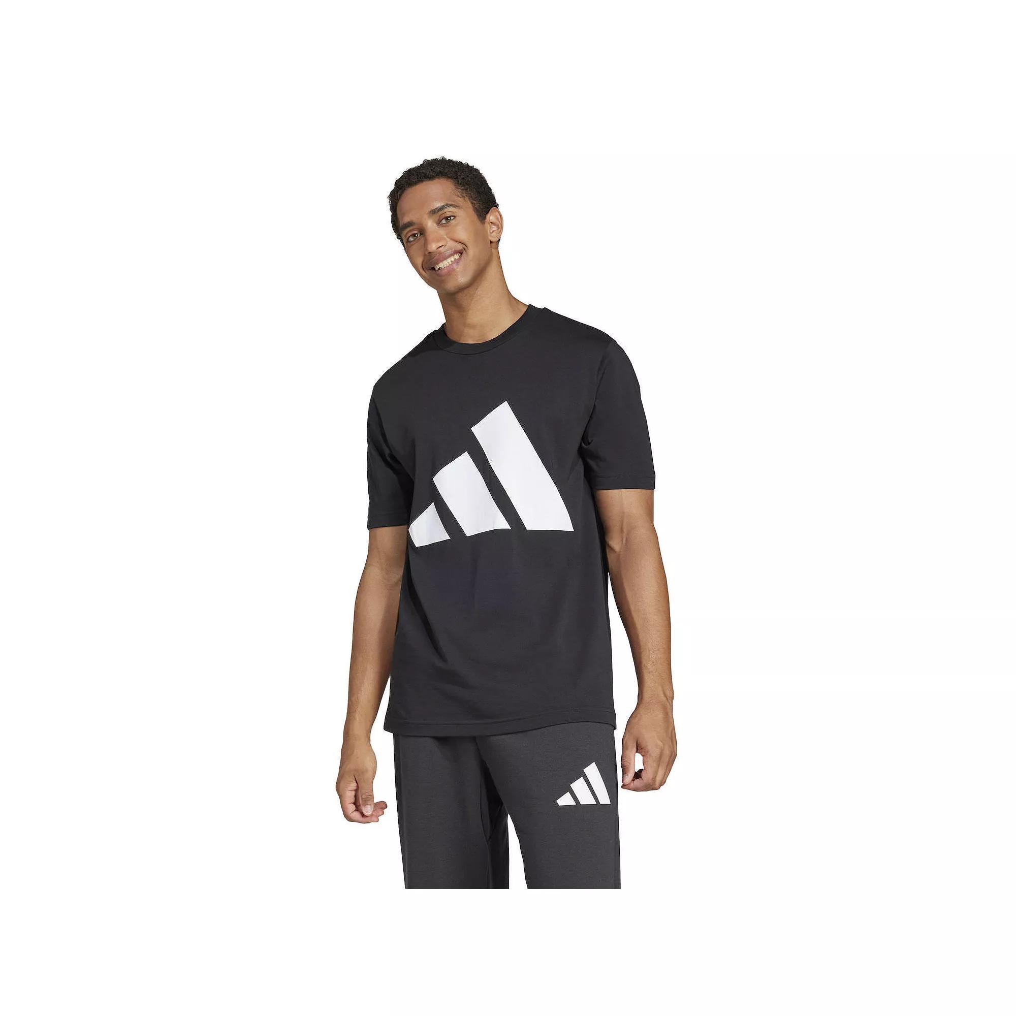 Men's adidas Essentials Big Logo Sportswear T-Shirt, Size: Medium, Black Product Image