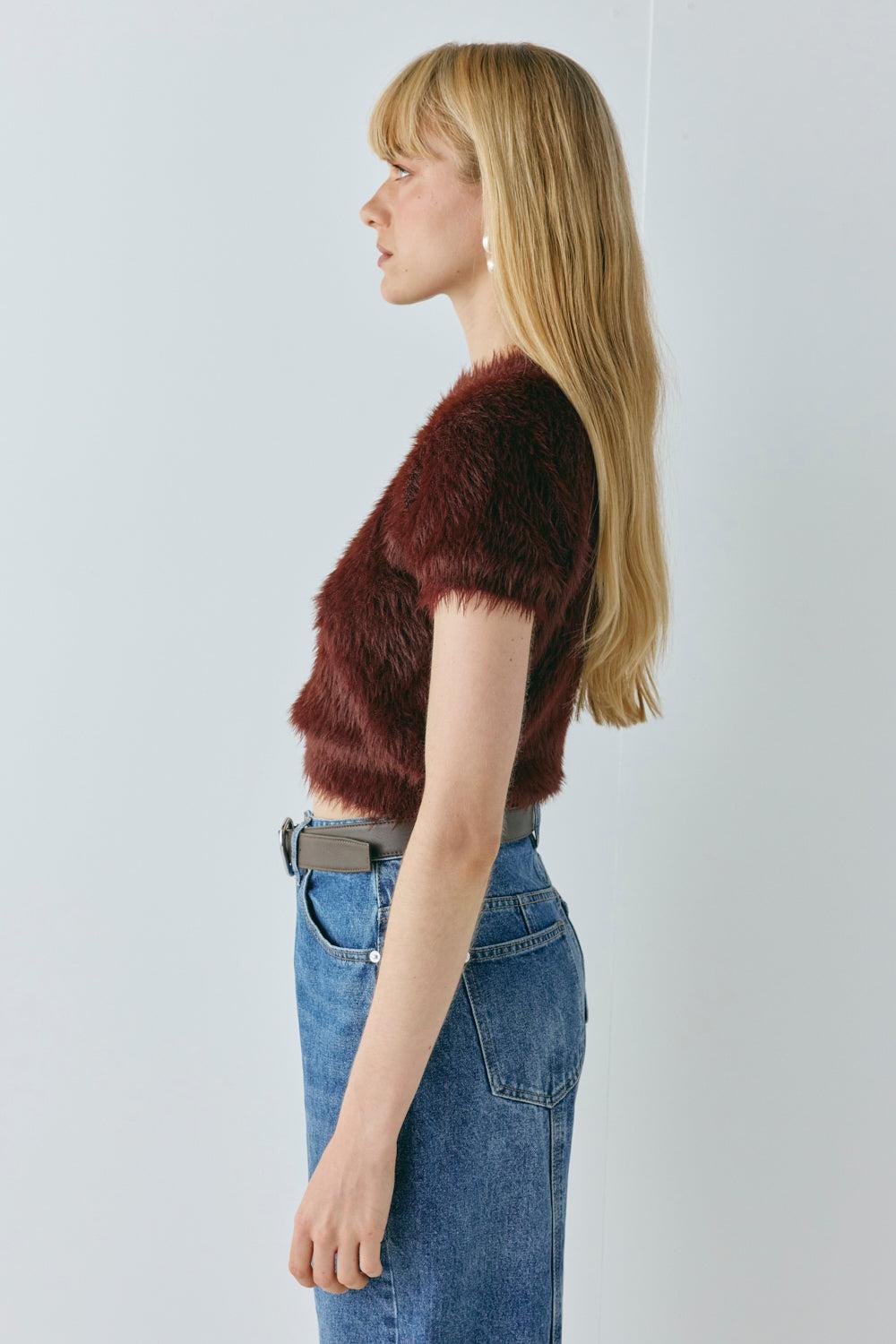 Nadine Knit Top Wine Product Image