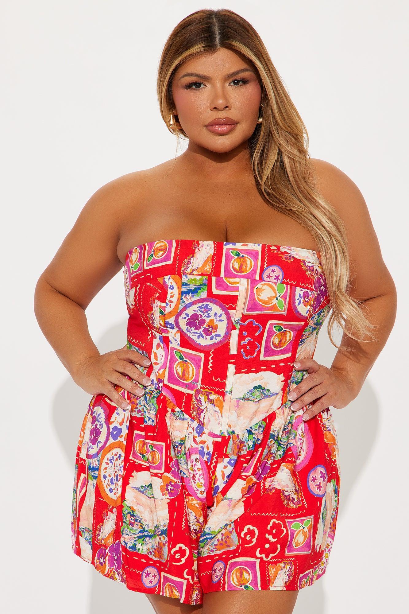 Italian Vacay Romper - Red/combo Product Image