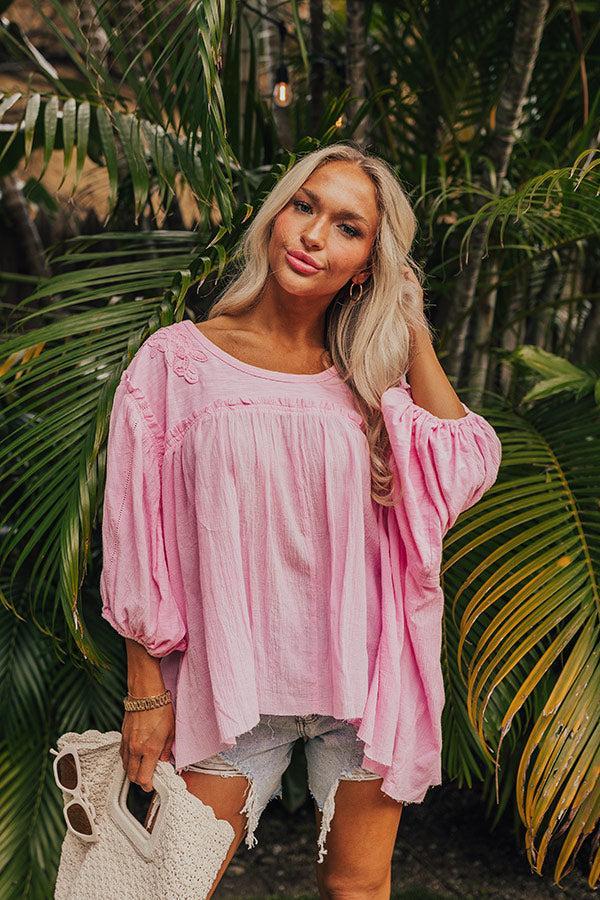 Serenity Song Babydoll Top In Pink Product Image