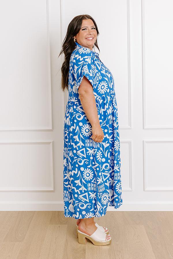 Seaside Chic Floral Midi Dress Curves Product Image