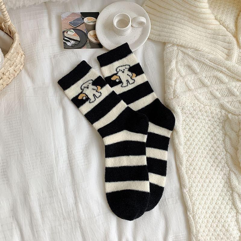 Dog Embroidered Socks / Dog Print Socks Product Image