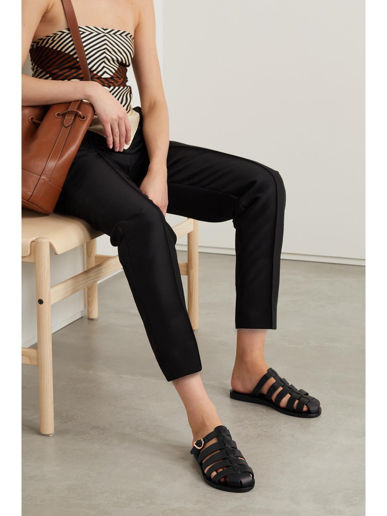 ANCIENT GREEK SANDALS Cosmia Leather Fisherman Sandals In Black Product Image