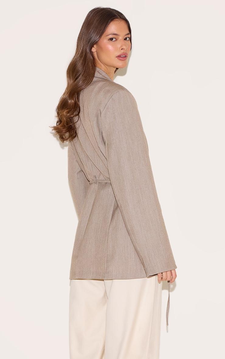 Beige Belt Detail Blazer Product Image