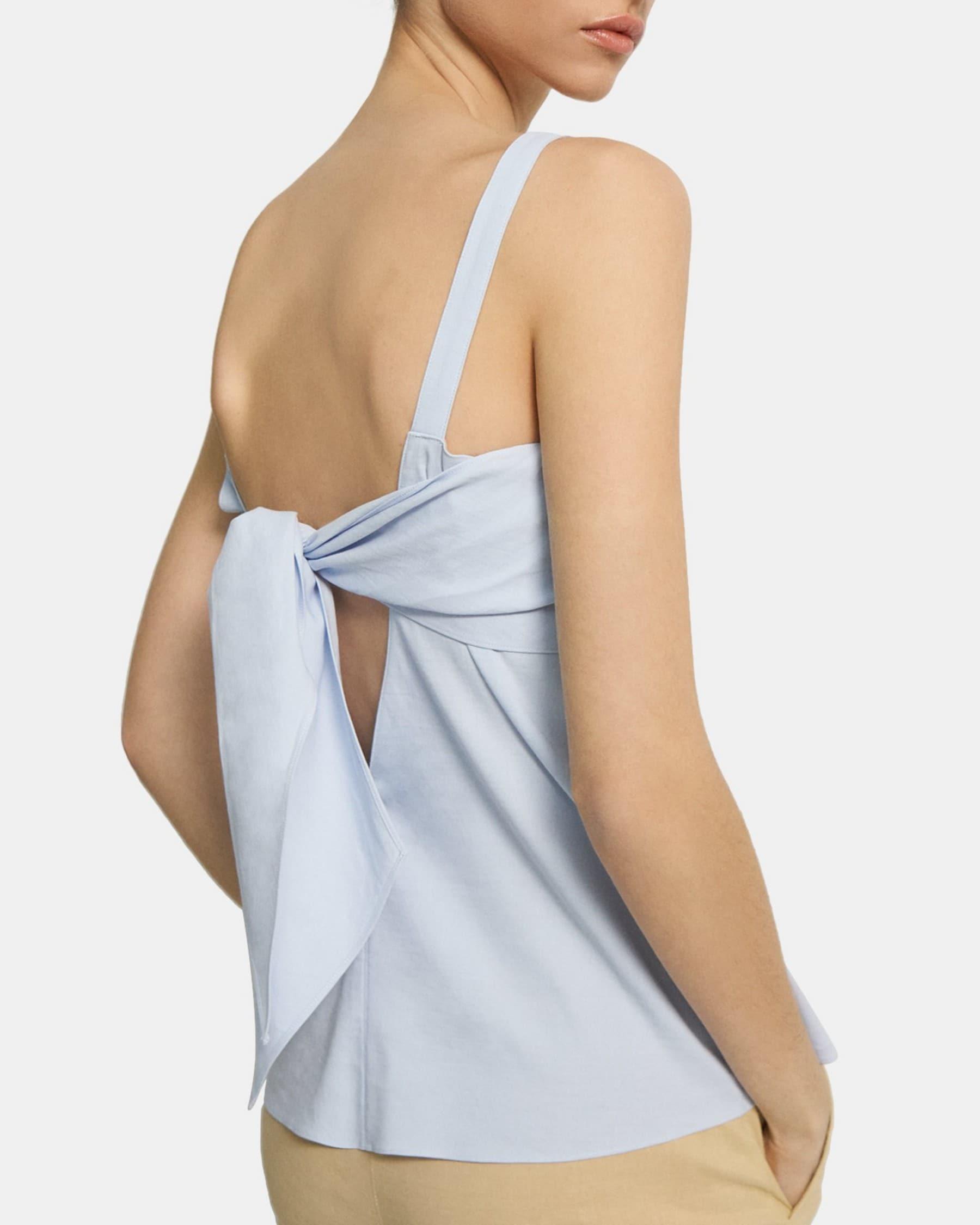 Tie-Back Top in Stretch Linen Product Image