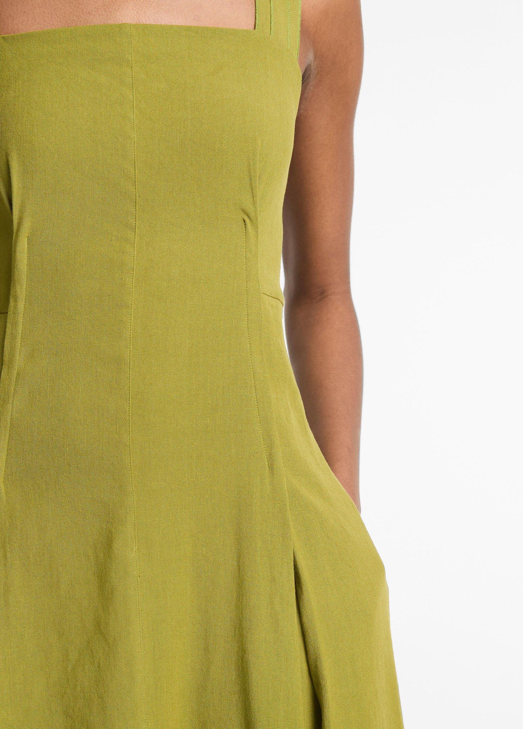Linen-Blend Square-Neck Dress Product Image