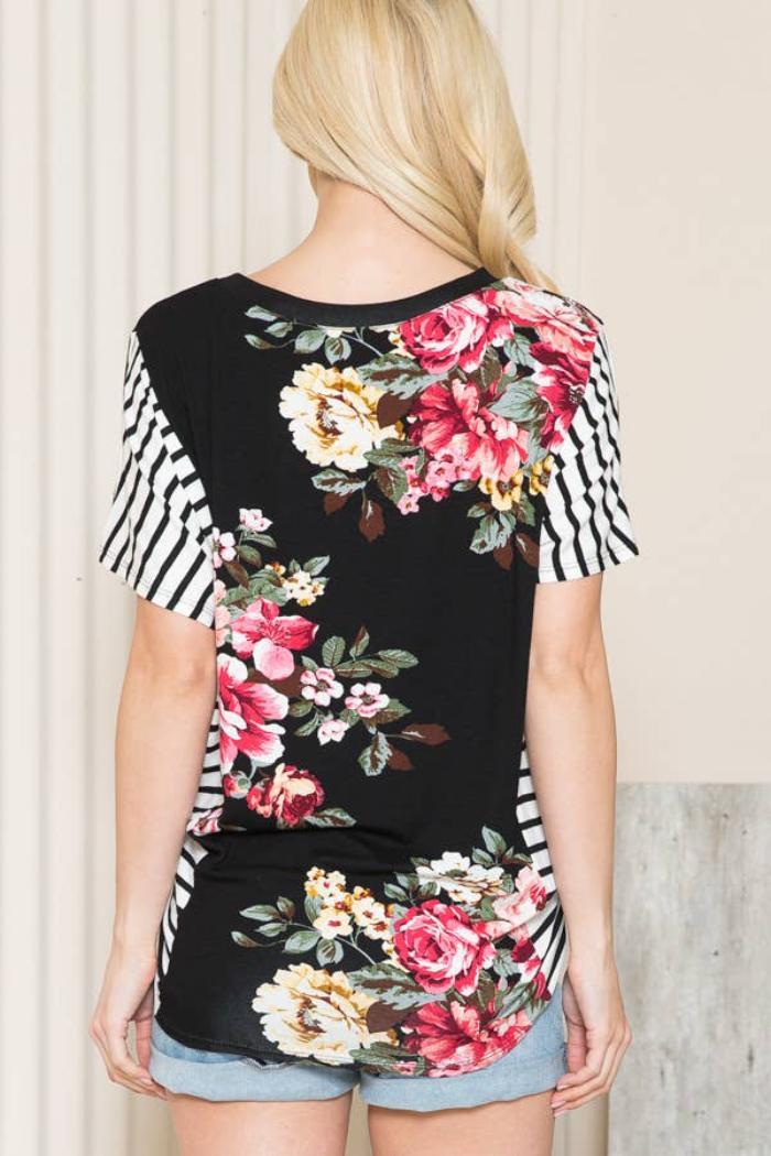 Floral Tunic with side stripe Product Image
