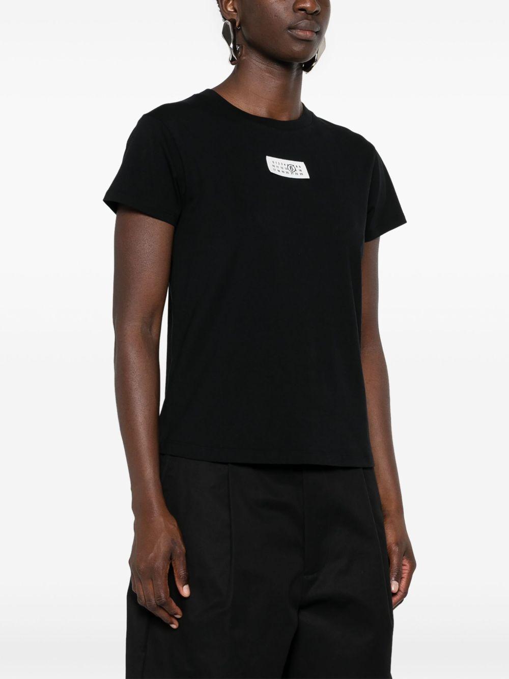 numbers-patch cotton T-shirt Product Image