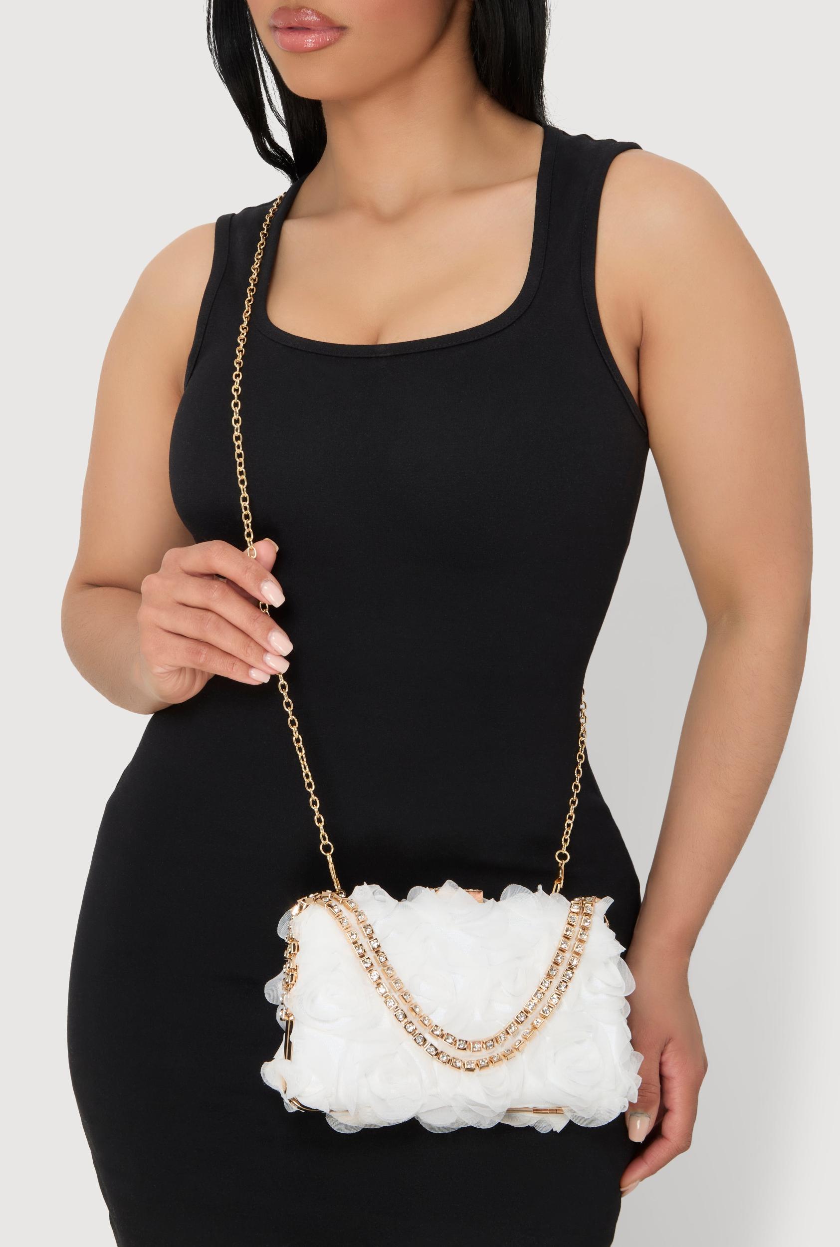 Tulle Rose Convertible Crossbody Handbag Unisex Product Image