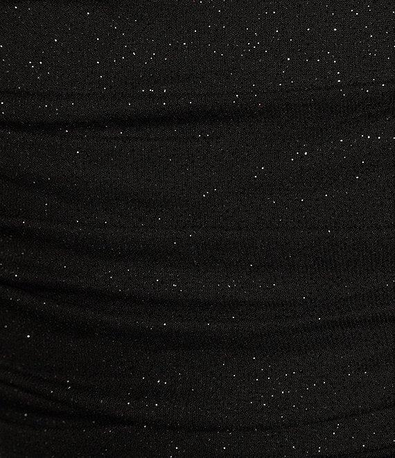 Jump Long Sleeve Glitter Off The Shoulder Ruched Dress Product Image