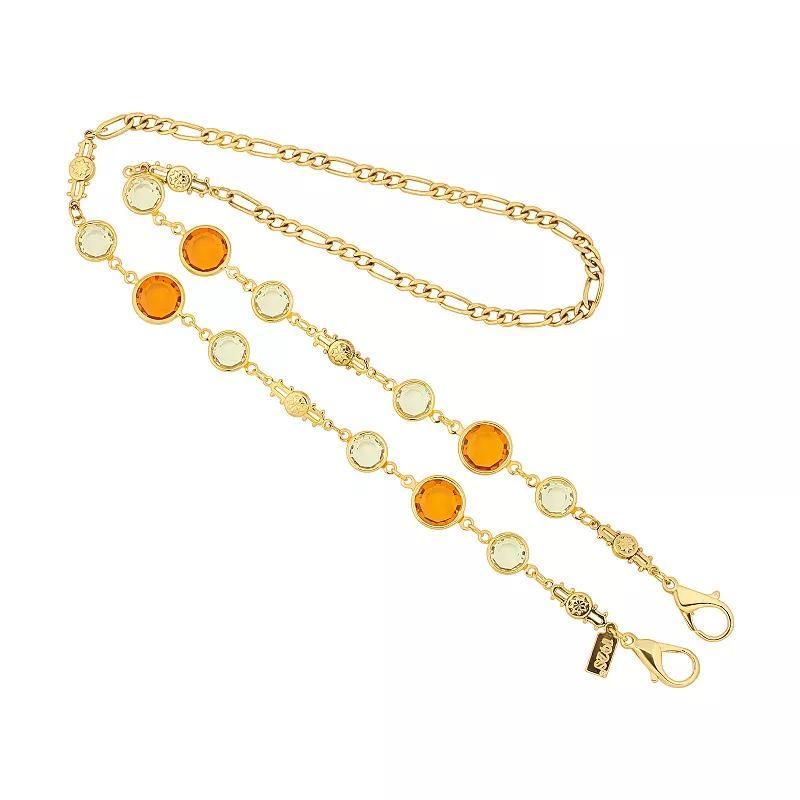 1928 Gold Tone Orange Crystal Mask Holder, Womens, Multicolor Product Image