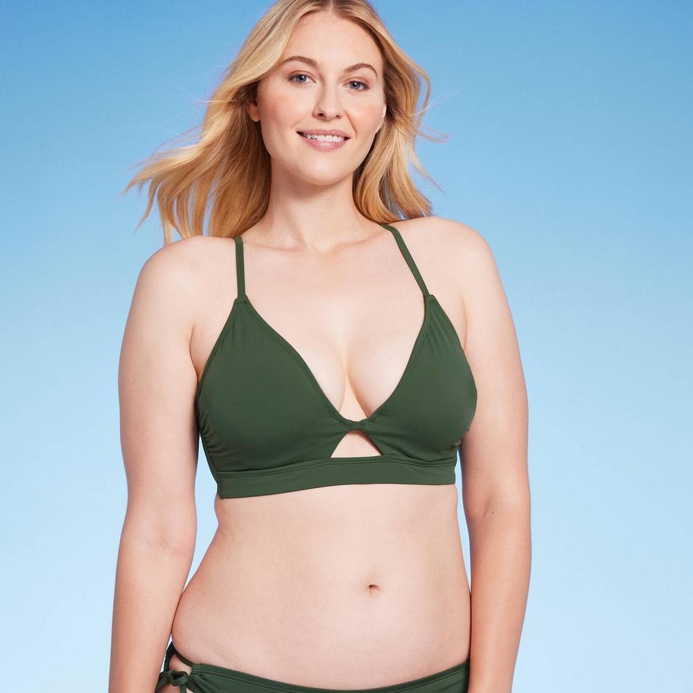 Womens Longline Ring Detail Underwire Bikini Top - Shade & Shore Black 34D Product Image
