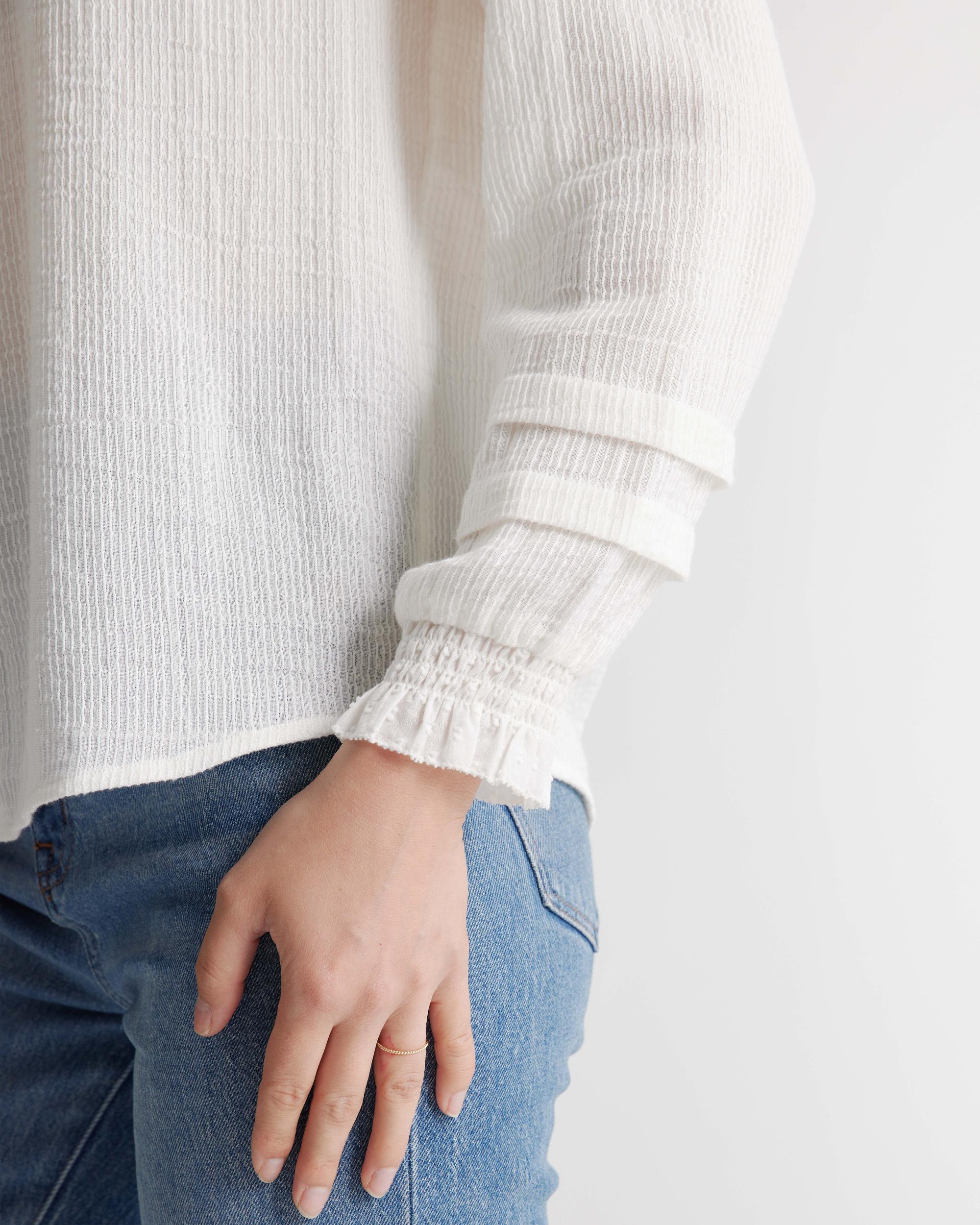 Quince | Women's Organic Textured Cotton Peasant Blouse Size XL, Organic Cotton Product Image
