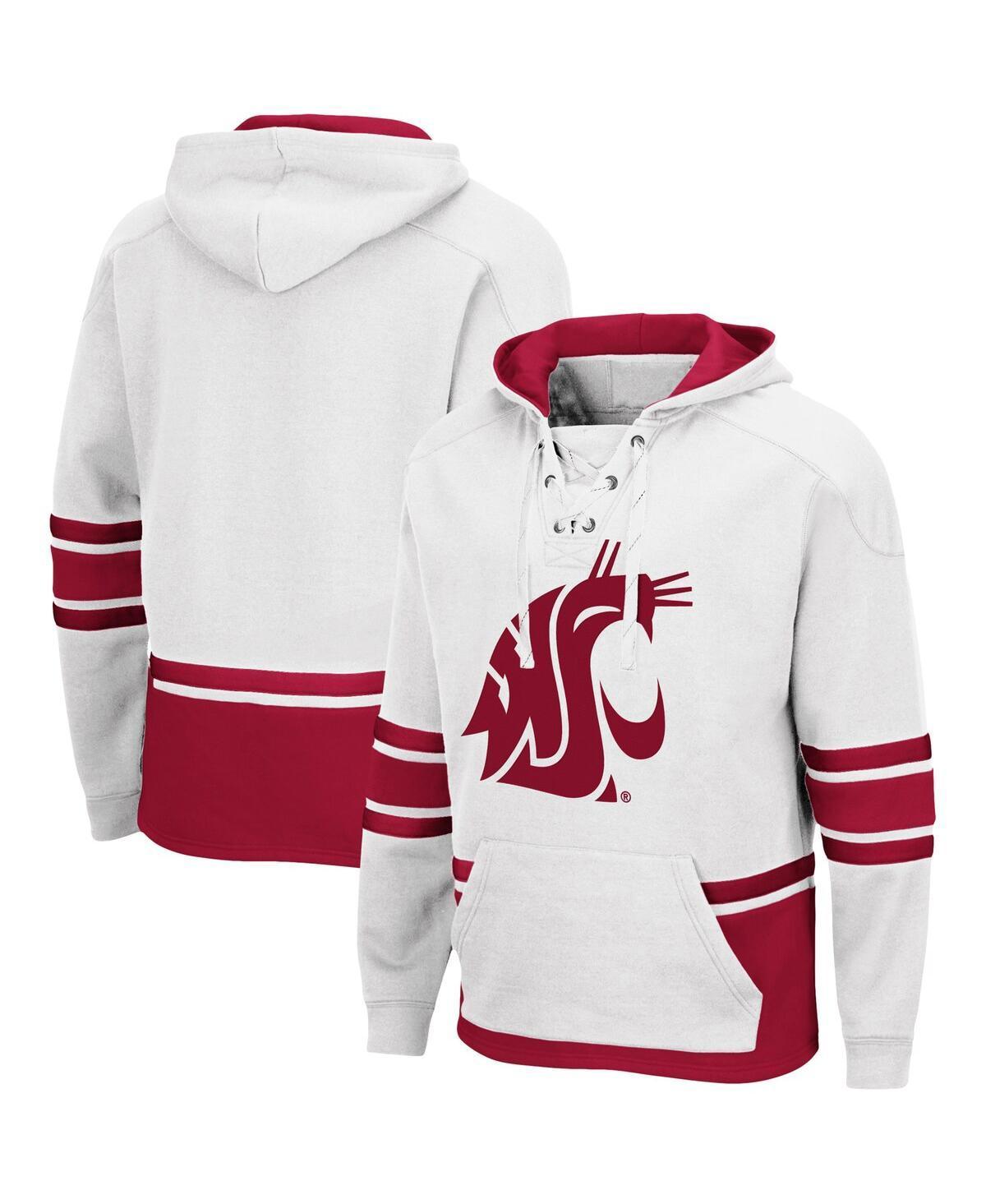 Men's Colosseum White Washington State Cougars Lace Up 3.0 Pullover Hoodie, Size: XL, Wsc White Product Image