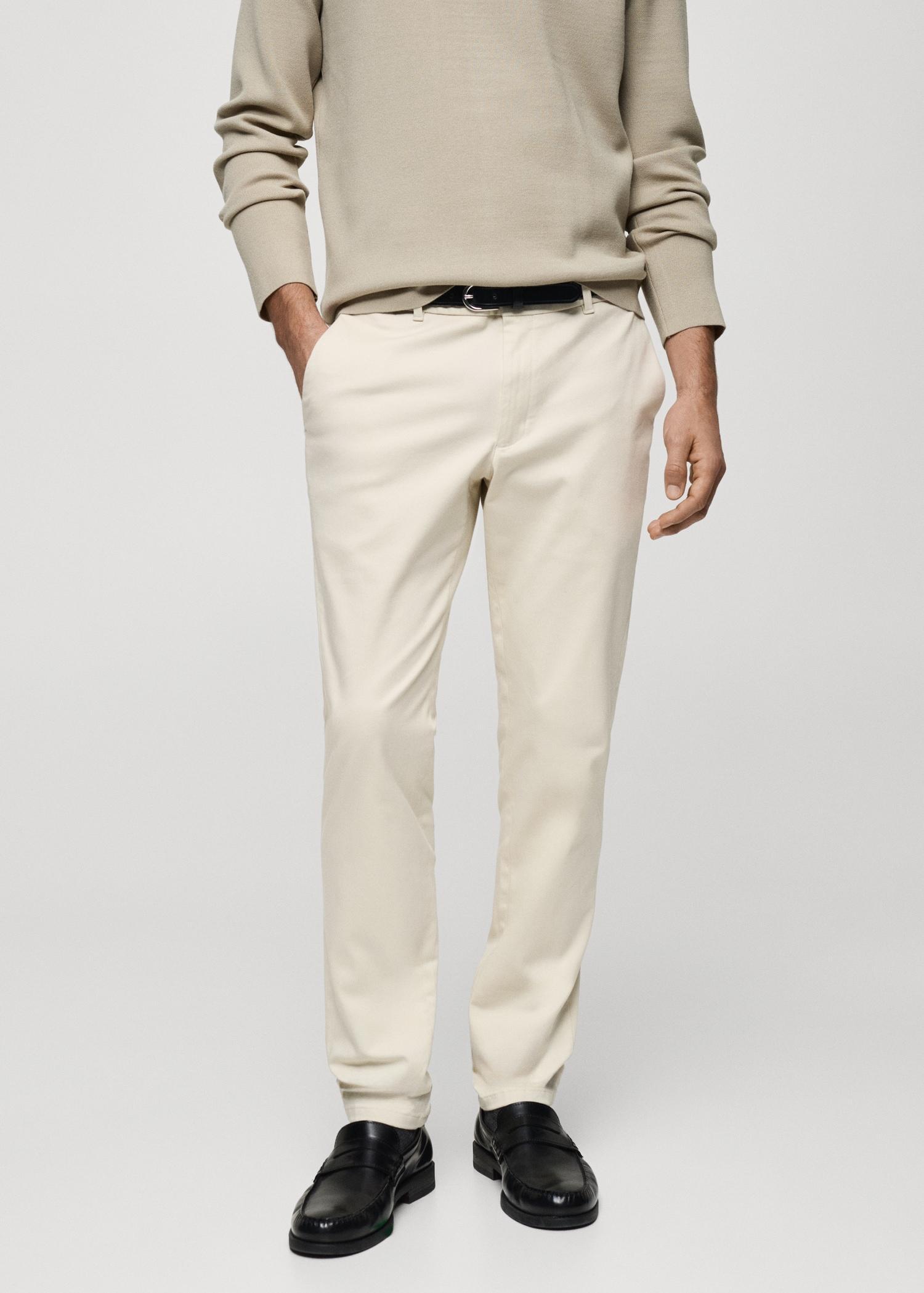 Barna slim-fit twill chino pants - Men | MANGO USA Product Image