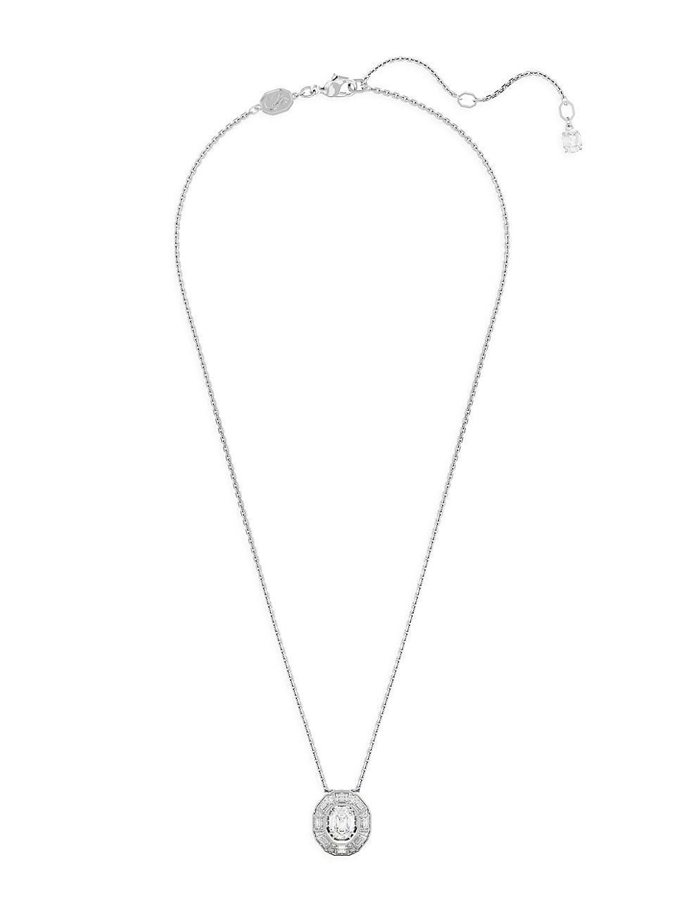 Womens Mesmera Rhodium-Plated & Crystal Octagon Pendant Necklace Product Image