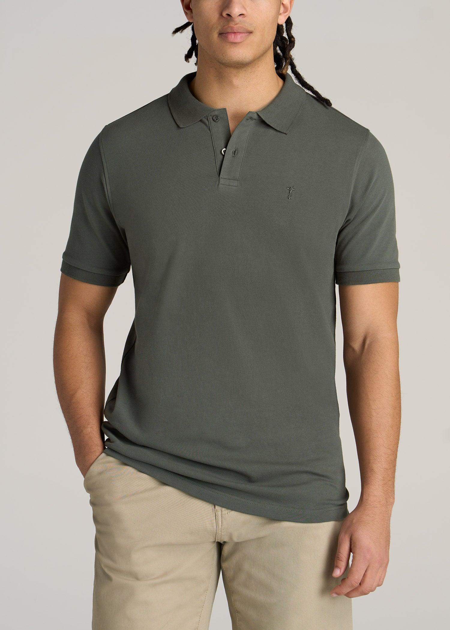 Men's Tall Classic Polo with Embroidered Logo in Cherry Brown Product Image