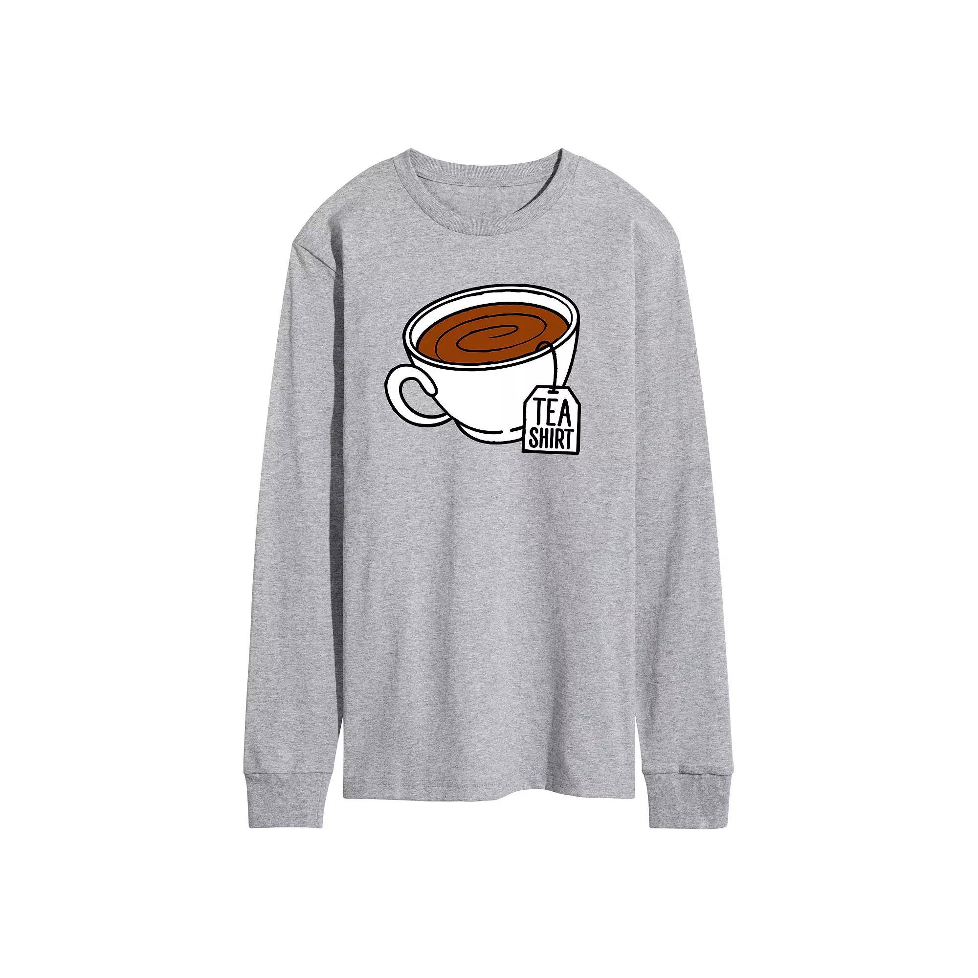 Men's Tea Shirt Long Sleeve Graphic Tee, Size: Small, Gray Product Image