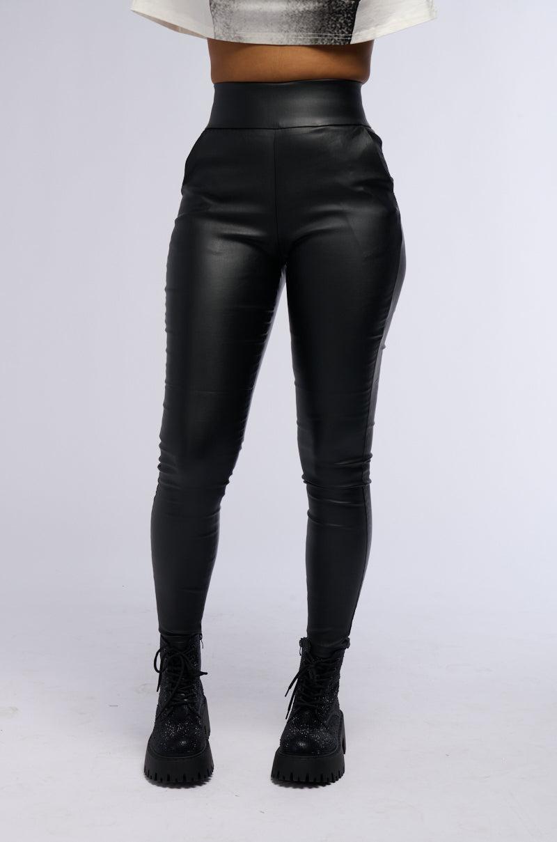 AMMO x AKIRA BIG BOOTY HIGH WAIST PLEATHER PANT WITH 4 WAY STRETCH Product Image
