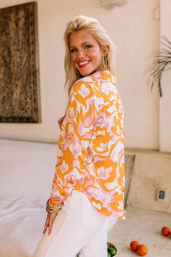 Holding Onto Happiness Front Tie Top In Orange Product Image
